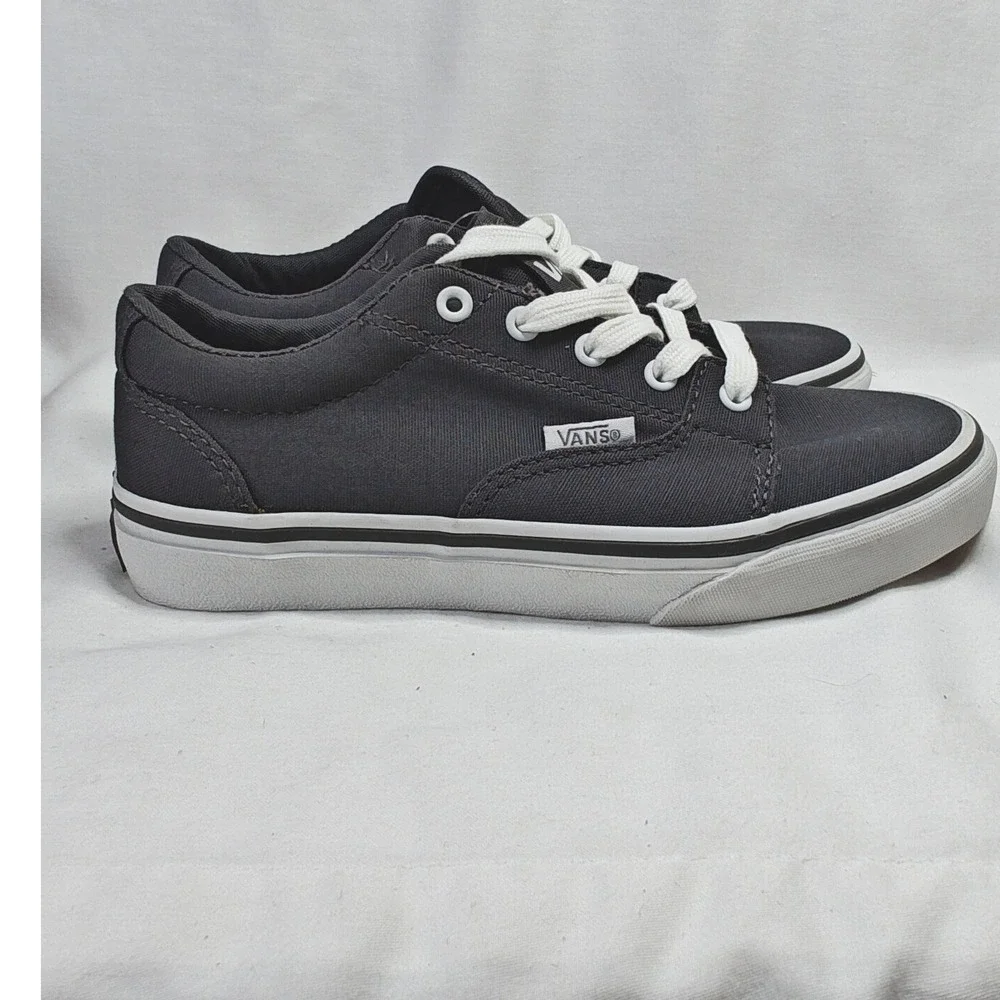 Vans Kress Sneakers Grey White Canvas Lace Up Youth Size 1 New Unisex